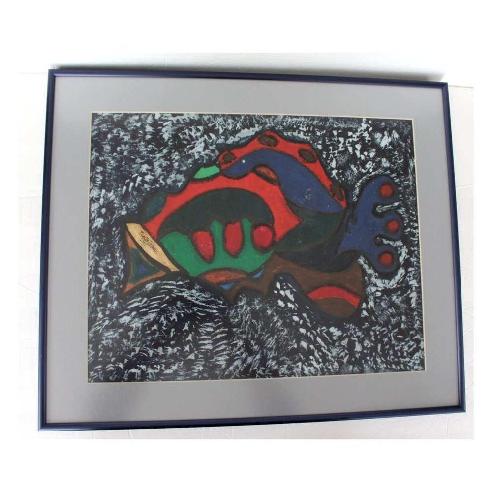 Original Painting Fish Tunji Idowu African Style